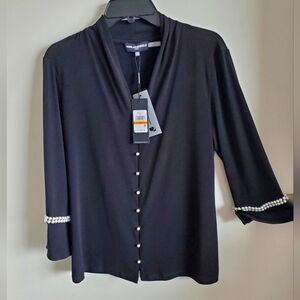 NWT - KARL LAGERFELD Pearl embellished blouse
